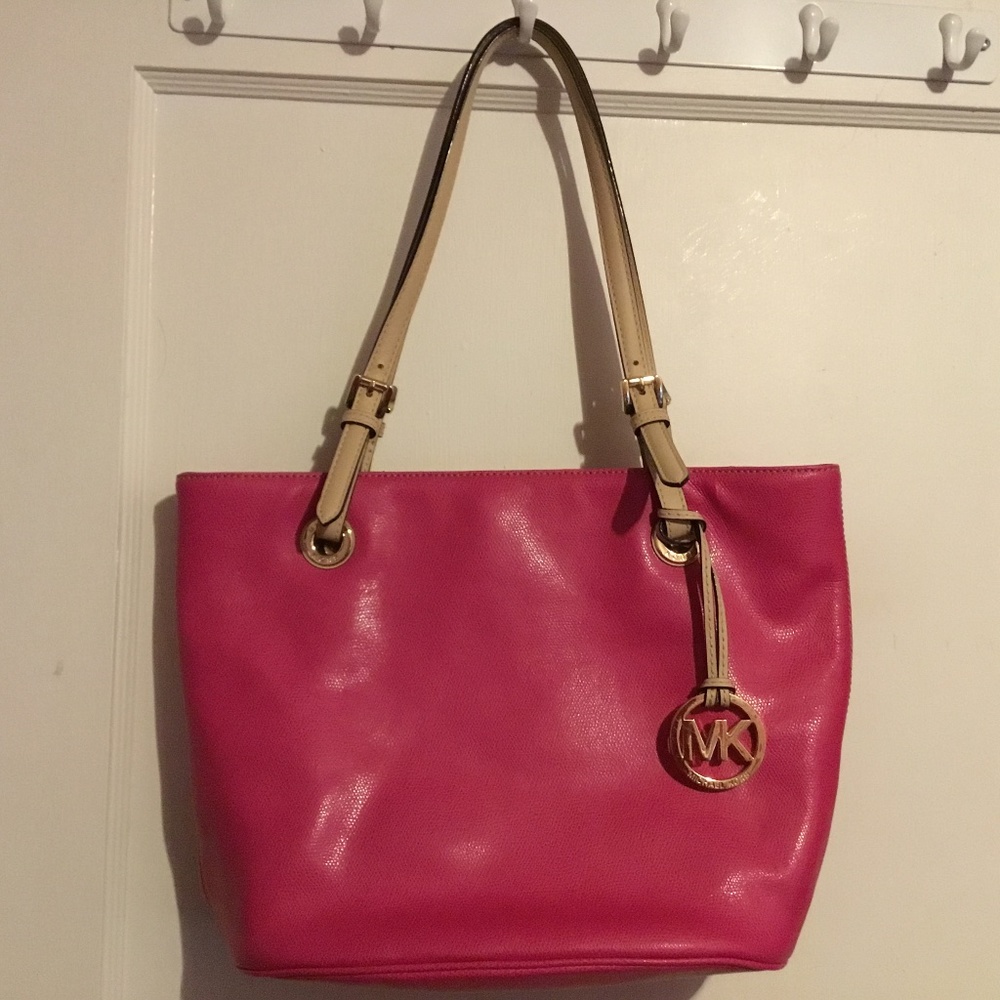 Michael Kors jet set travel tote bag pink authentic Michael Kors purse.